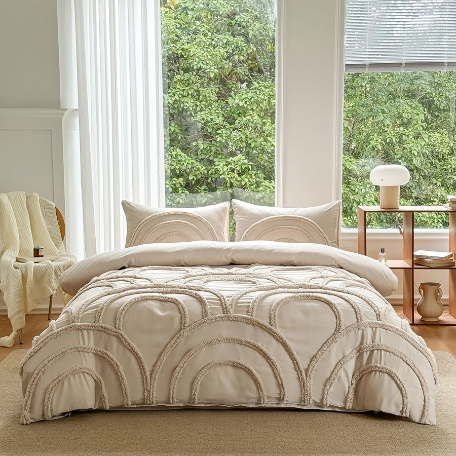 3-Piece Tufted Duvet Cover Set - Washed Bedroom Bedding Set product detail photo for bedroom