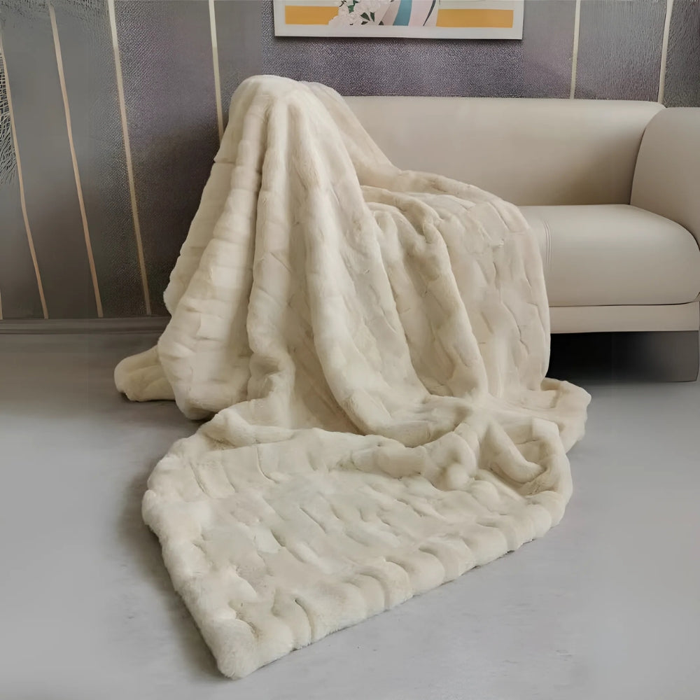 Brushed Flannel Throw Blanket – Mid-Weight Sofa & Bed Layer