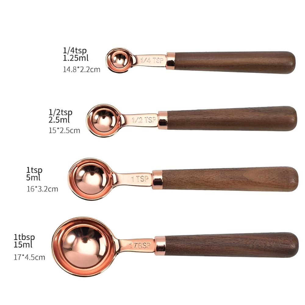 Copper Measuring Cups And Spoons Set GlowMeasure For Calm Intentional Kitchens