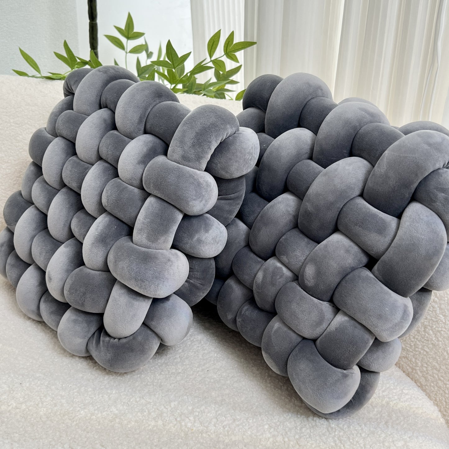 Knotted Cushion Set – Sculptural Accent (Set of 2) product detail photo for bedroom