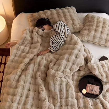 Plush Fleece Throw Blanket - Sofa and Bed Layer lifestyle product photo for bedroom