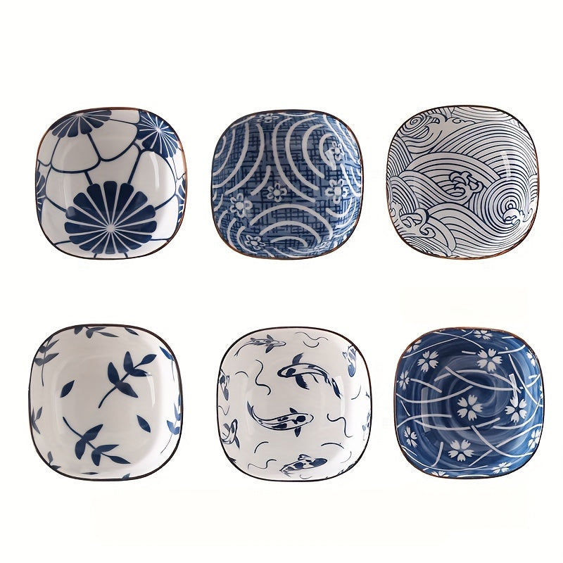 Ceramic Japanese Sauce Dish Set – Small Serving Plates (Set of 6) product detail photo for kitchen