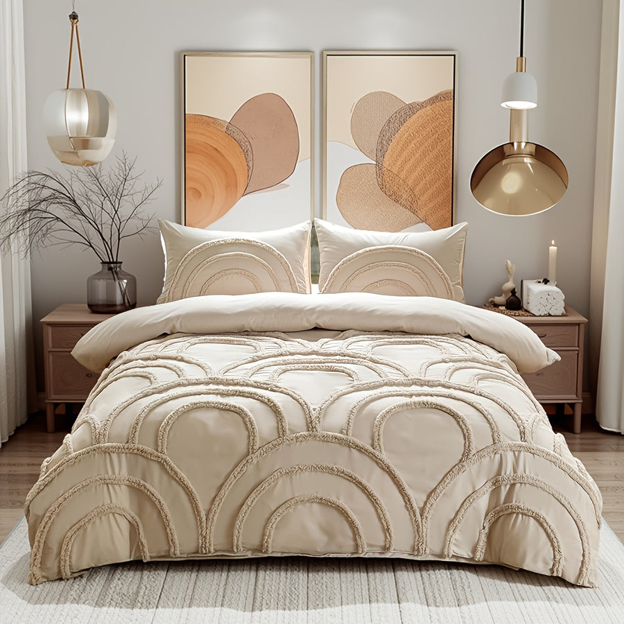 3-Piece Tufted Duvet Cover Set - Washed Bedroom Bedding Set lifestyle product photo for bedroom
