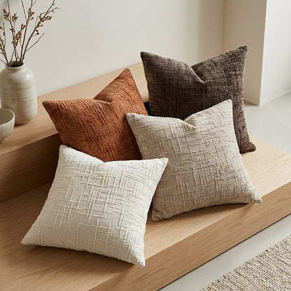 Chenille Cushion Cover Set – 4pcs Pillow Covers lifestyle product photo for bedroom