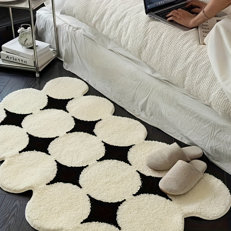 Black and White Star Bathroom Mat - Sink and Shower Floor Mat lifestyle product photo for bathroom