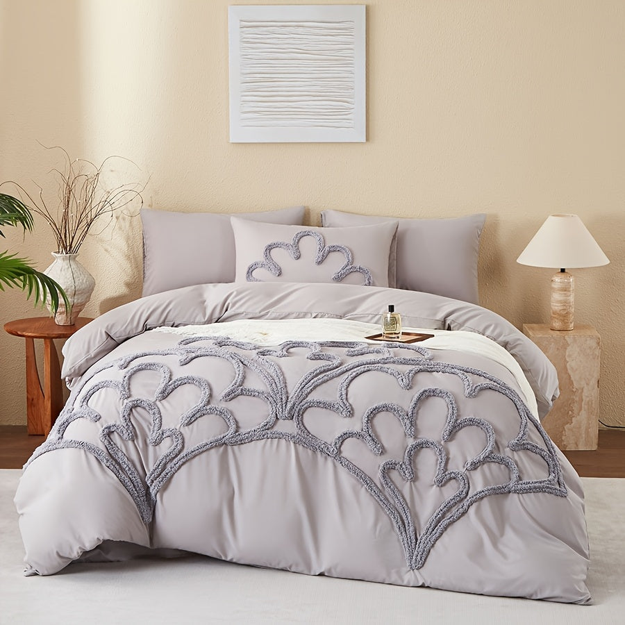 3-Piece Tufted Duvet Cover Set - Washed Bedroom Bedding Set product detail photo for bedroom