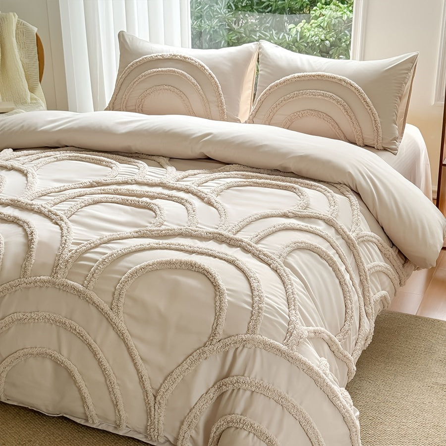 3-Piece Tufted Duvet Cover Set - Washed Bedroom Bedding Set room setting lifestyle photo for bedroom