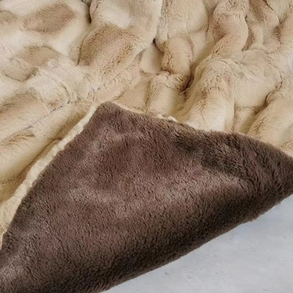 Brushed Flannel Throw Blanket – Mid-Weight Sofa & Bed Layer