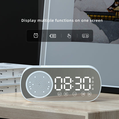 LED Mirror Alarm Clock LumoTime With Bluetooth, FM Radio And USB Charging