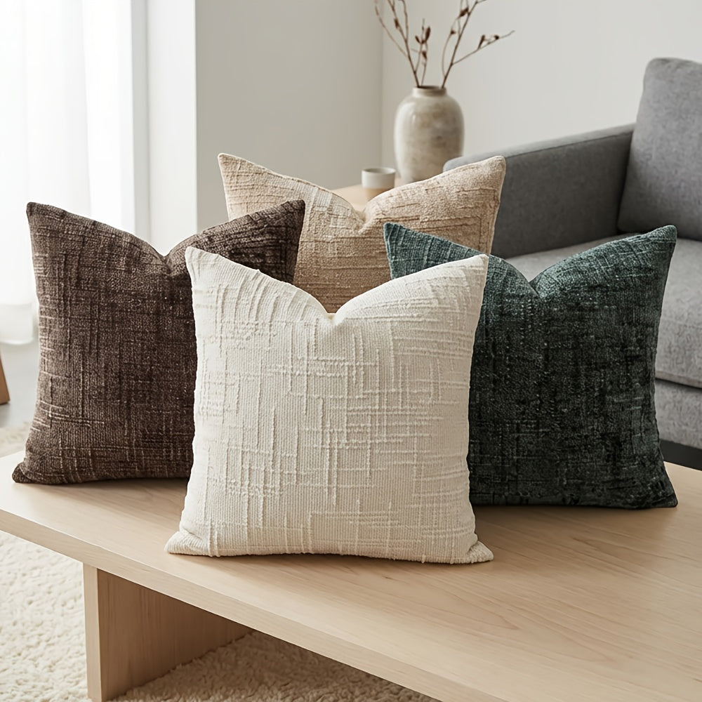 Chenille Cushion Cover Set – 4pcs Pillow Covers product detail photo for bedroom