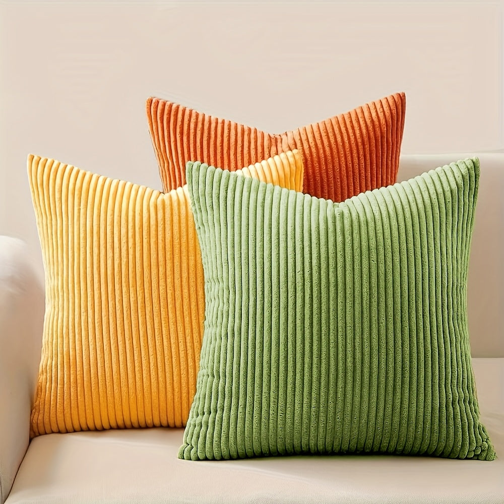 Velvet Cushion Cover Set – 3pcs Reversible Pillow Covers product detail photo for bedroom