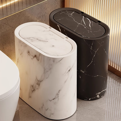 Round Lidded Trash Can - Bathroom and Desk Bin product detail photo for bathroom