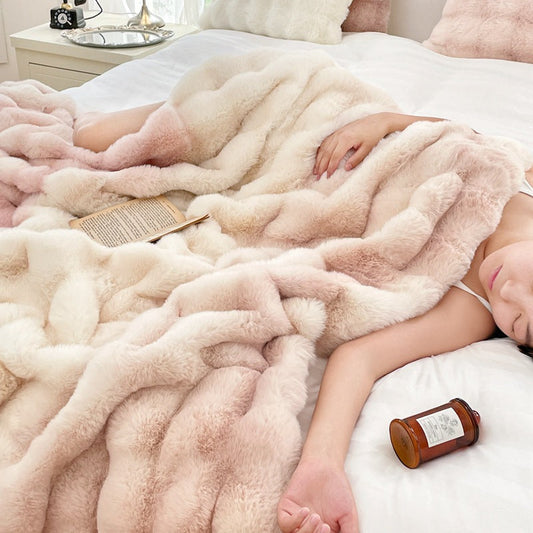 Plush Fleece Throw Blanket - Sofa and Bed Layer lifestyle product photo for bedroom