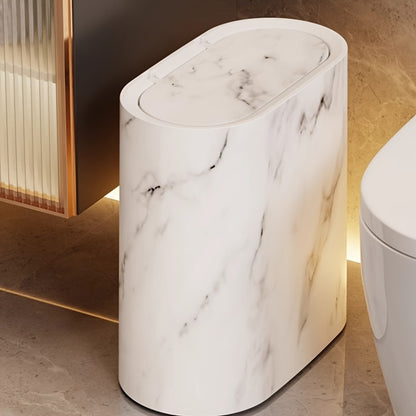 Round Lidded Trash Can - Bathroom and Desk Bin product detail photo for bathroom