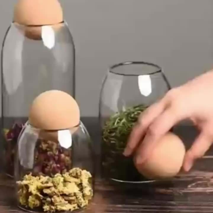 Glass Storage Jar Set – Sealed Kitchen Containers (Set of 3) product detail photo for kitchen