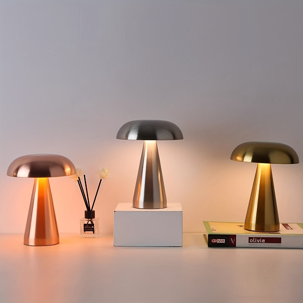Mushroom Table Lamp - Bedside and Desk Light room setting lifestyle photo for bedroom