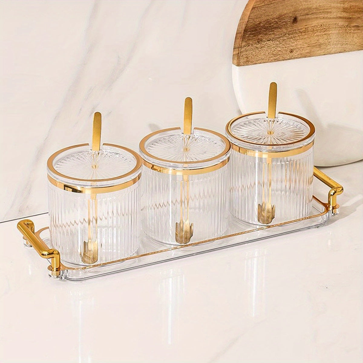 Kitchen Storage Jar Set – Multi-Compartment Condiment Containers product detail photo for kitchen