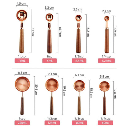 Copper Measuring Cups And Spoons Set GlowMeasure For Calm Intentional Kitchens