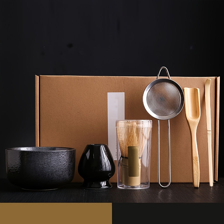 Matcha Tea Set – 6-Piece Ceramic and Bamboo Preparation Kit product detail photo for kitchen