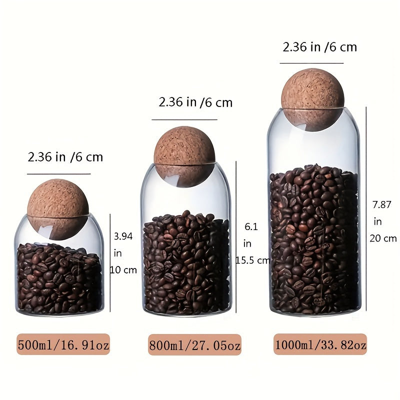 Glass Storage Jar Set – Sealed Kitchen Containers (Set of 3) product detail photo for kitchen