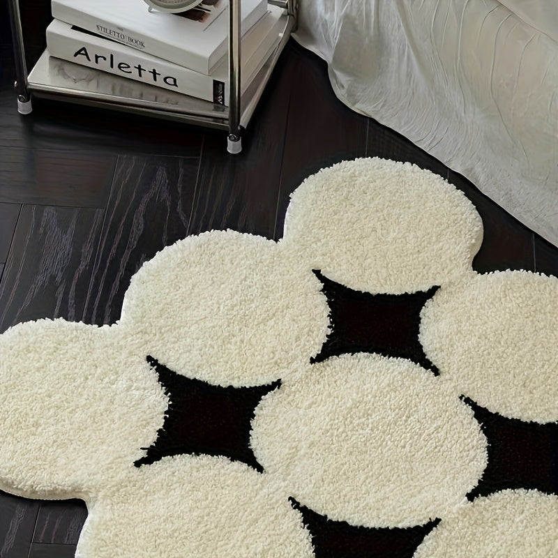 Black and White Star Bathroom Mat - Sink and Shower Floor Mat product detail photo for bathroom