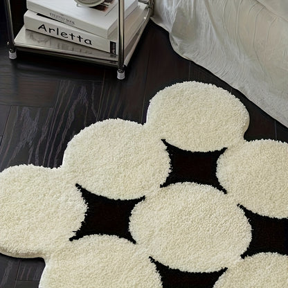 Black and White Star Bathroom Mat - Sink and Shower Floor Mat product detail photo for bathroom