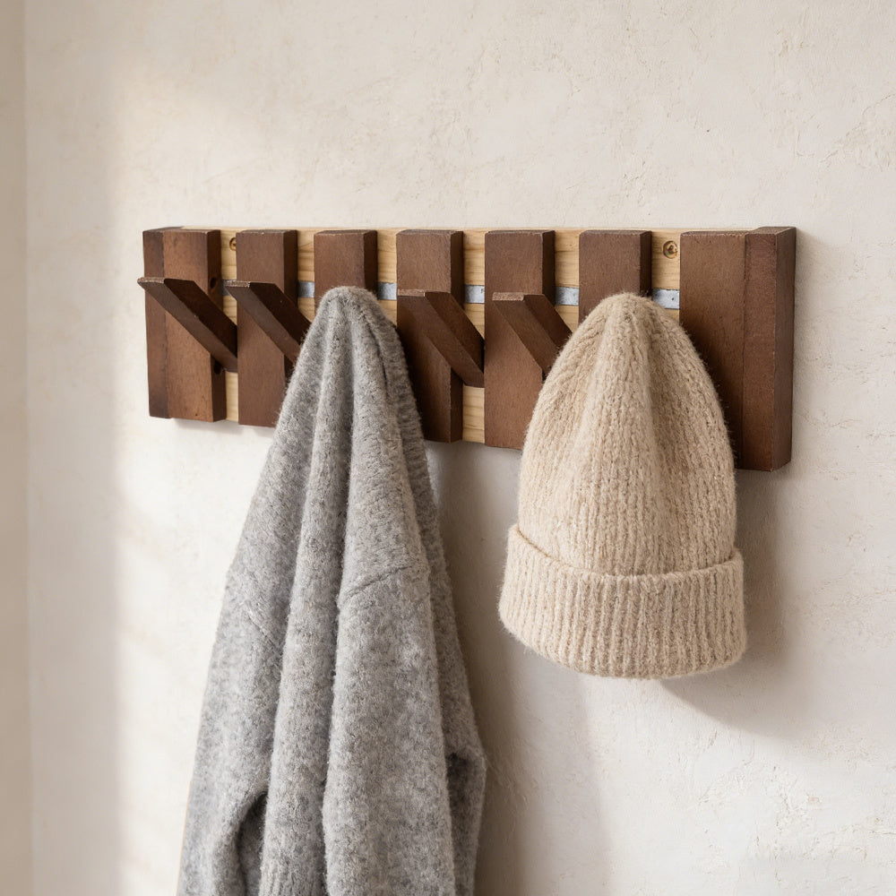 Wooden Wall Coat Rack - Entryway Wall Hooks product detail photo for entryway