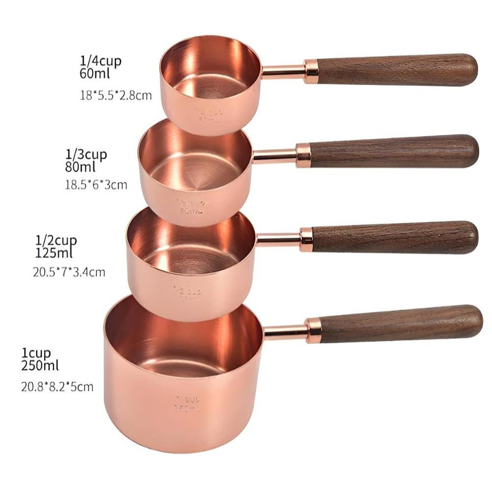 Copper Measuring Cups And Spoons Set GlowMeasure For Calm Intentional Kitchens