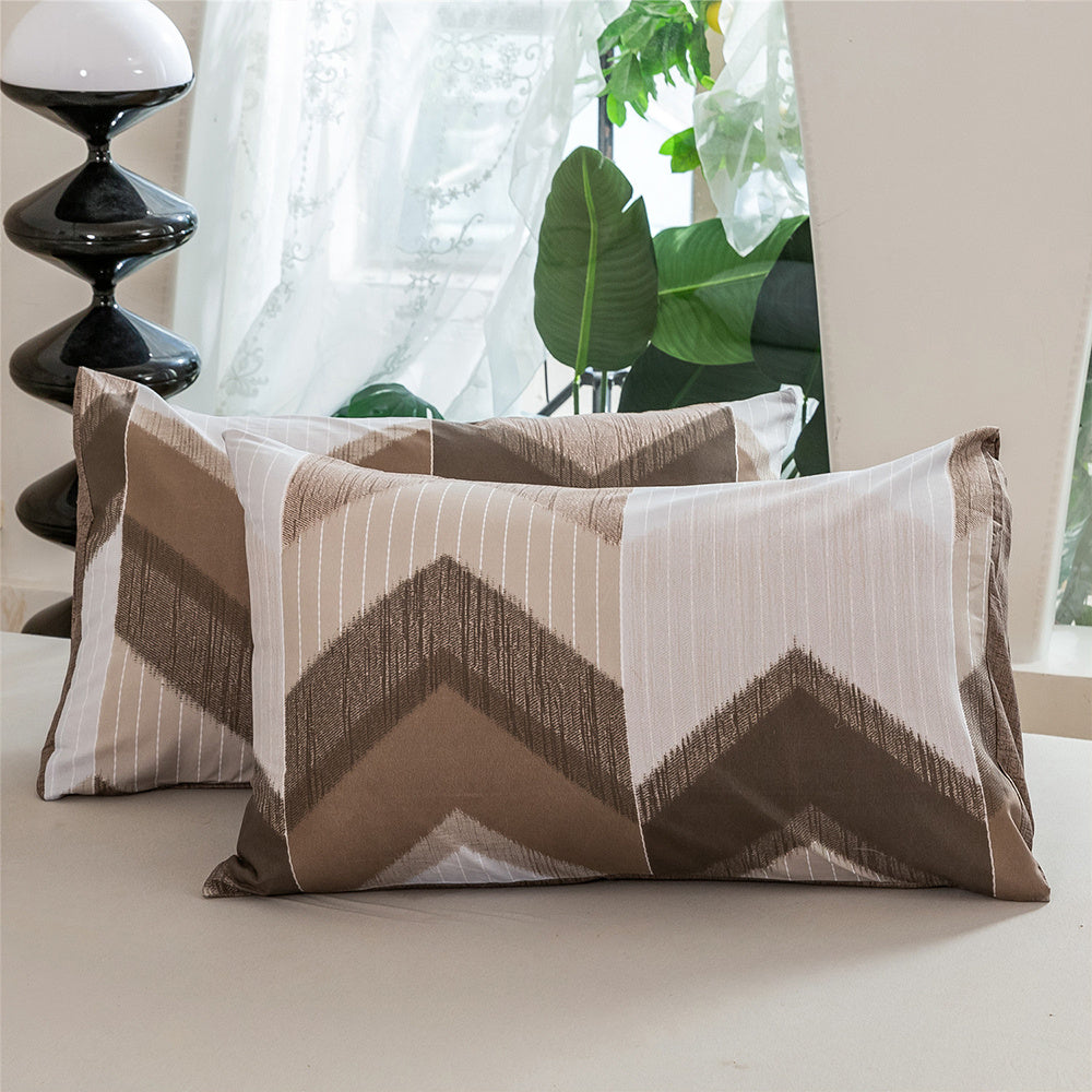 Geometric Stripe Duvet Cover Set - Washed Bedroom Bedding Set product detail photo for bedroom
