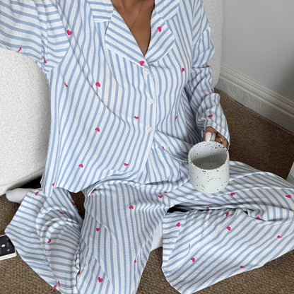 Women’s Pajama Set – Long Sleeve Top and Pants