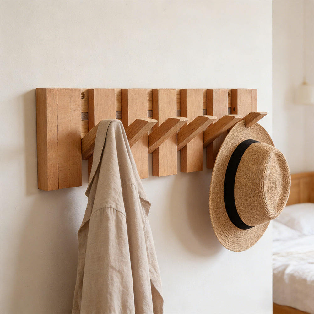 Wooden Wall Coat Rack - Entryway Wall Hooks product detail photo for entryway