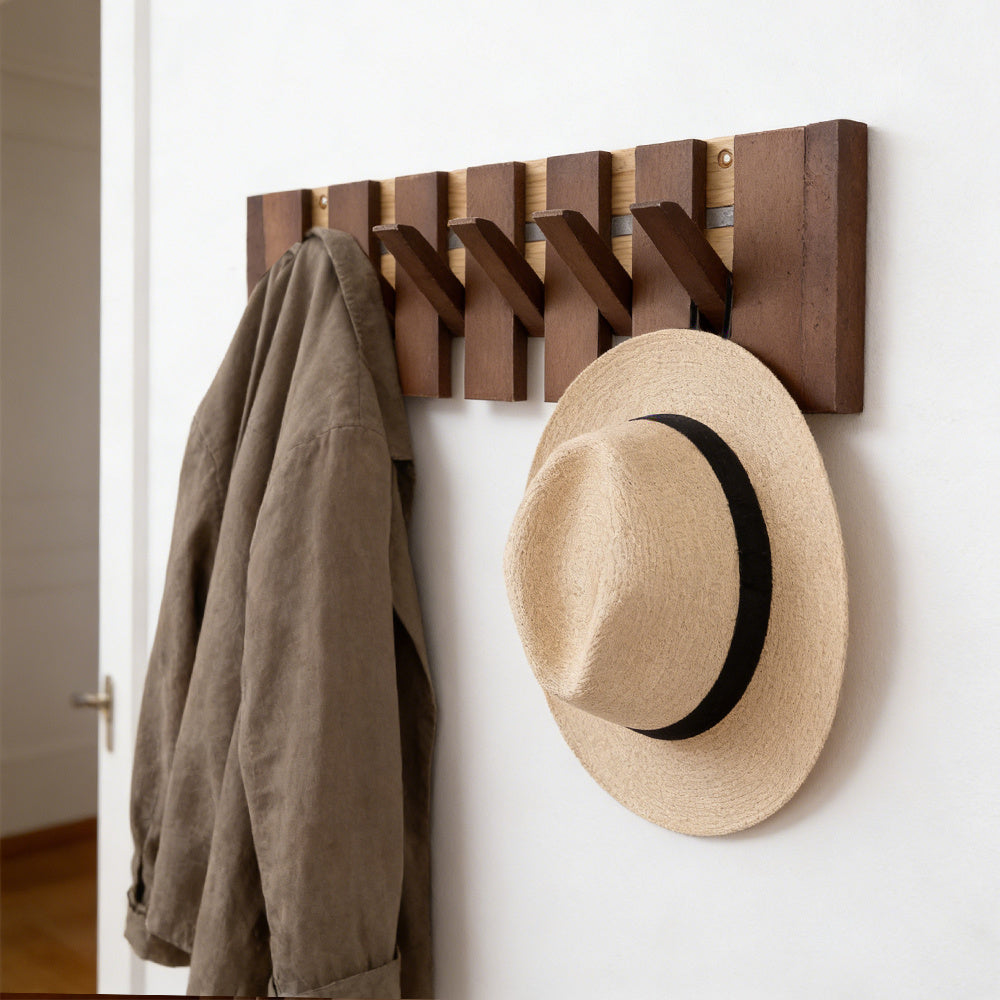 Wooden Wall Coat Rack - Entryway Wall Hooks specification and dimensions reference for entryway