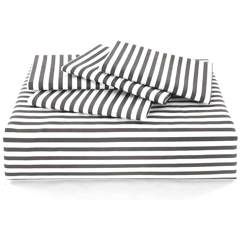Striped Duvet Cover Set - Washed Bedroom Bedding Set product detail photo for bedroom