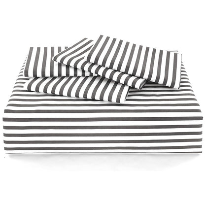 Striped Duvet Cover Set - Washed Bedroom Bedding Set product detail photo for bedroom