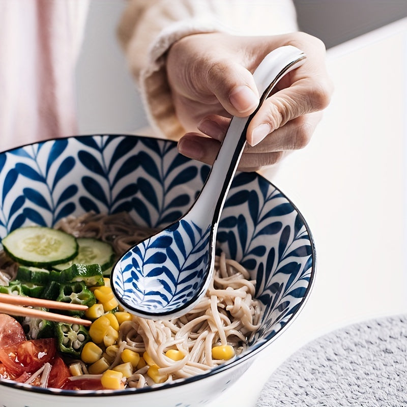 Hand-Painted Ceramic Spoon Set – Japanese Style Serving Spoons room setting lifestyle photo for kitchen