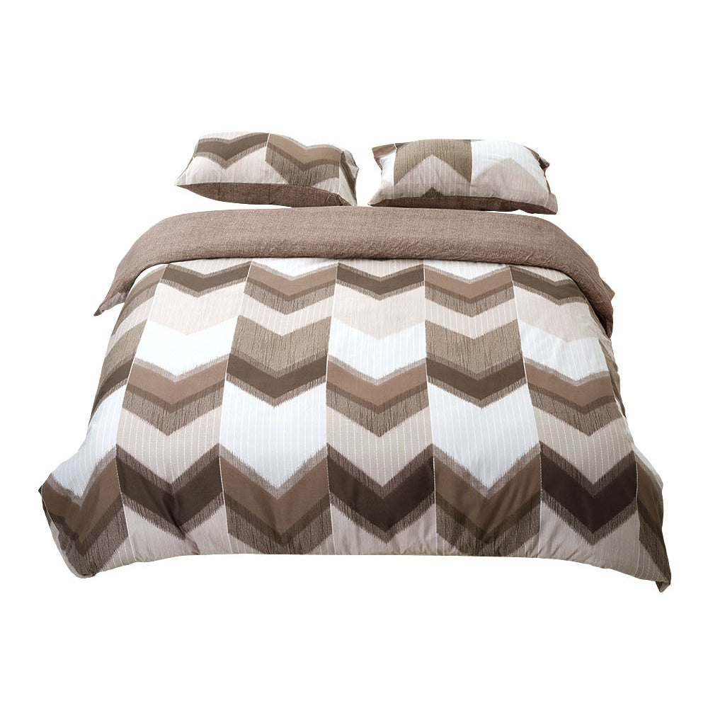 Geometric Stripe Duvet Cover Set - Washed Bedroom Bedding Set product detail photo for bedroom