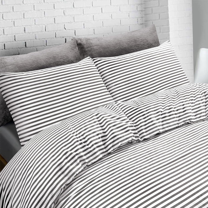 Striped Duvet Cover Set - Washed Bedroom Bedding Set product detail photo for bedroom