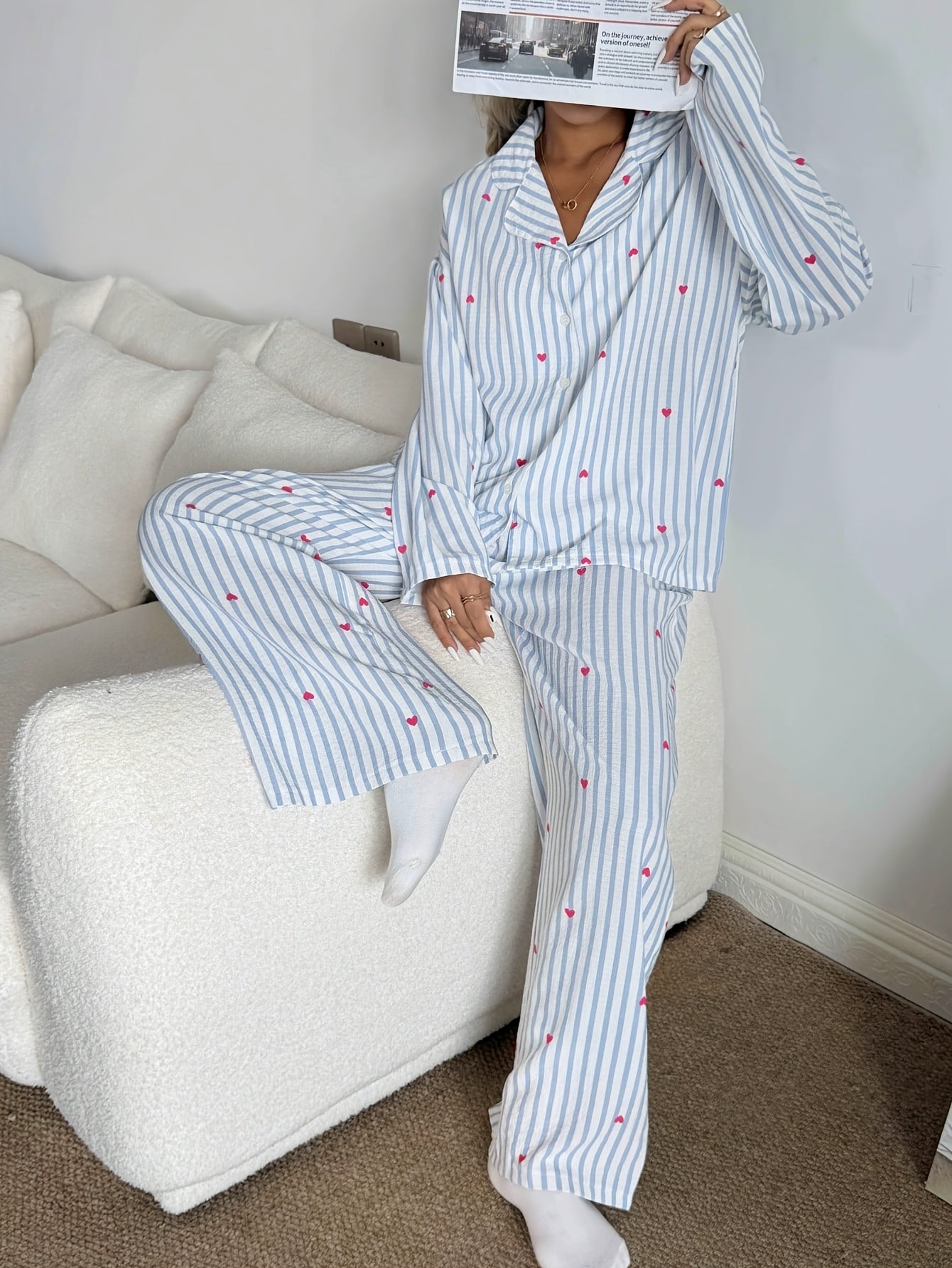 Women’s Pajama Set – Long Sleeve Top and Pants
