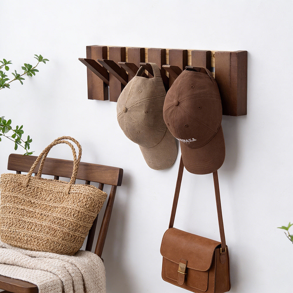 Wooden Wall Coat Rack - Entryway Wall Hooks lifestyle product photo for entryway