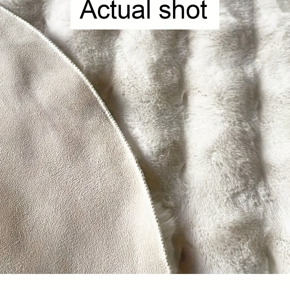 Faux Rabbit Plush Sofa Cushion "Aubrie" product detail photo in living room