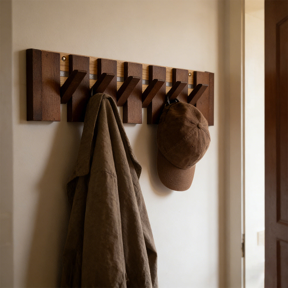 Wooden Wall Coat Rack - Entryway Wall Hooks product detail photo for entryway