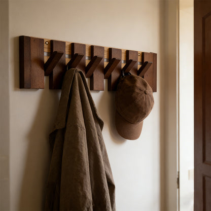 Wooden Wall Coat Rack - Entryway Wall Hooks product detail photo for entryway