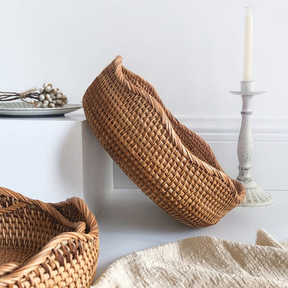 Rattan Basket Hand-Woven By BreezeWeave Decorative Home Storage