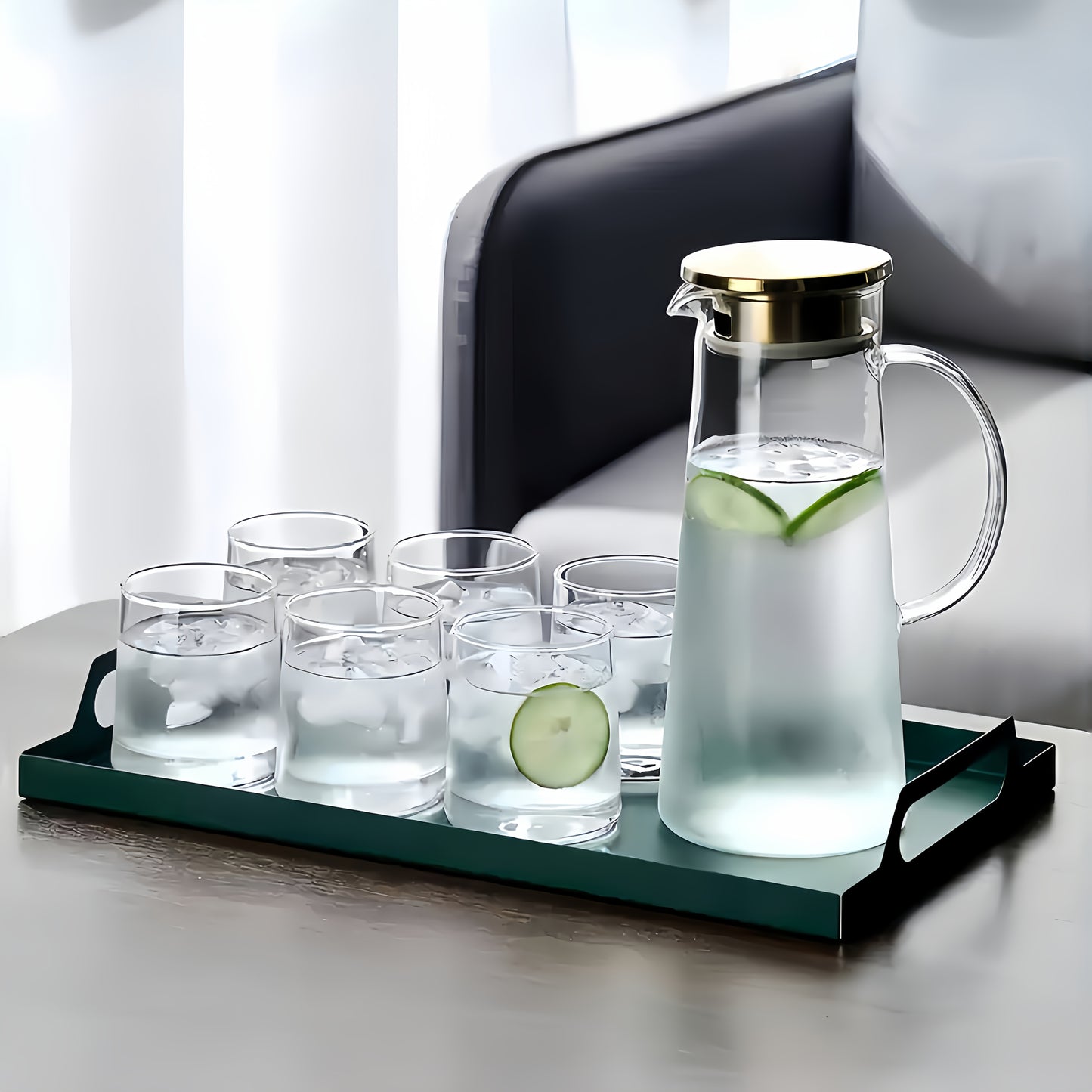 Glass Tea Set – Teapot with Matching Cups specification and dimensions reference for kitchen