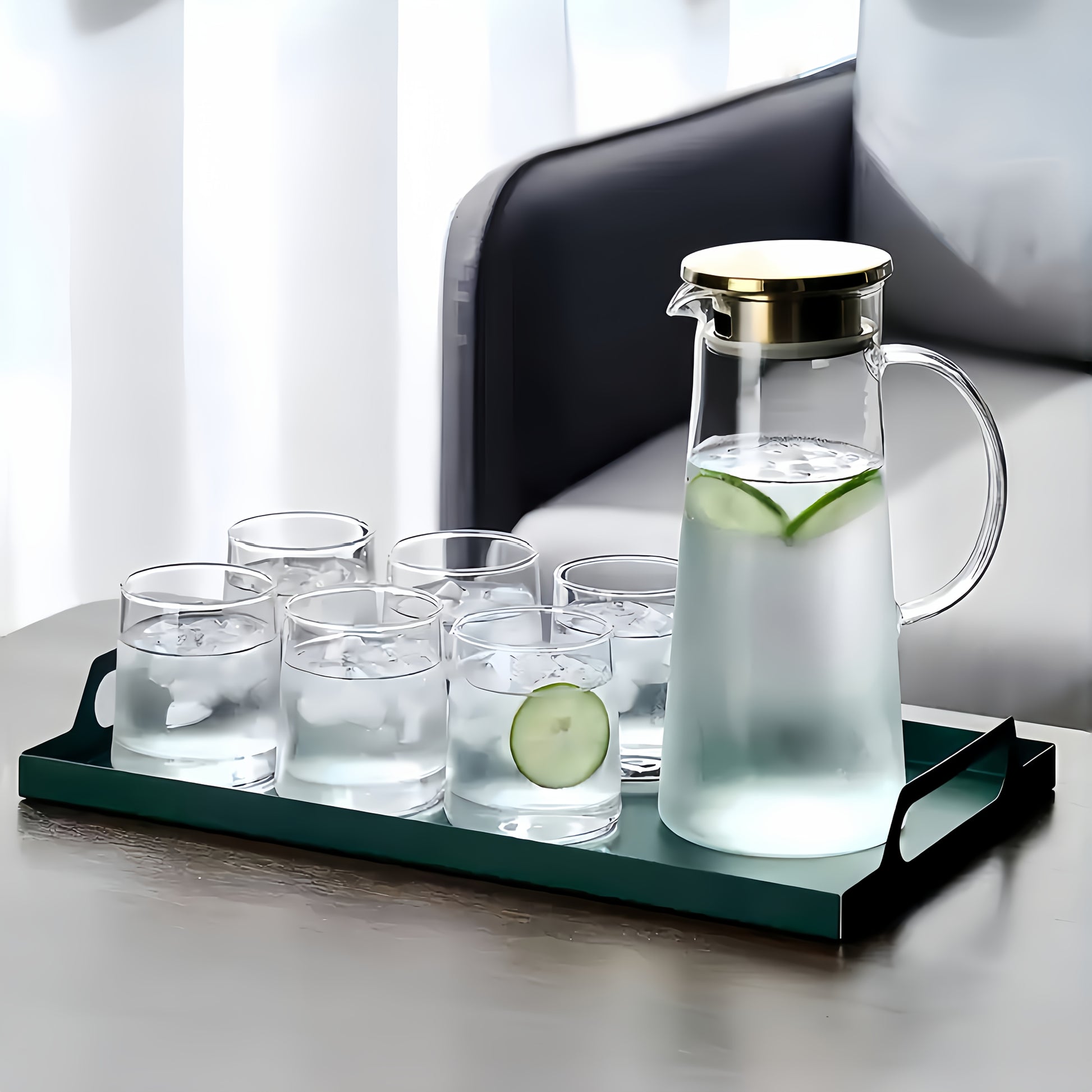 Glass Tea Set – Teapot with Matching Cups specification and dimensions reference for kitchen