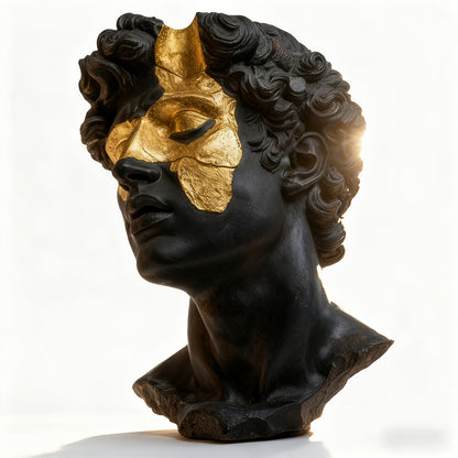 Wood Sculpture "Selene" product detail photo in living room