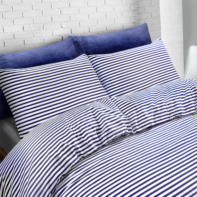 Striped Duvet Cover Set - Washed Bedroom Bedding Set product detail photo for bedroom