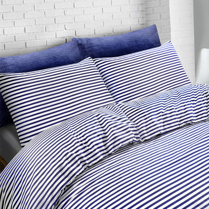 Striped Duvet Cover Set - Washed Bedroom Bedding Set product detail photo for bedroom