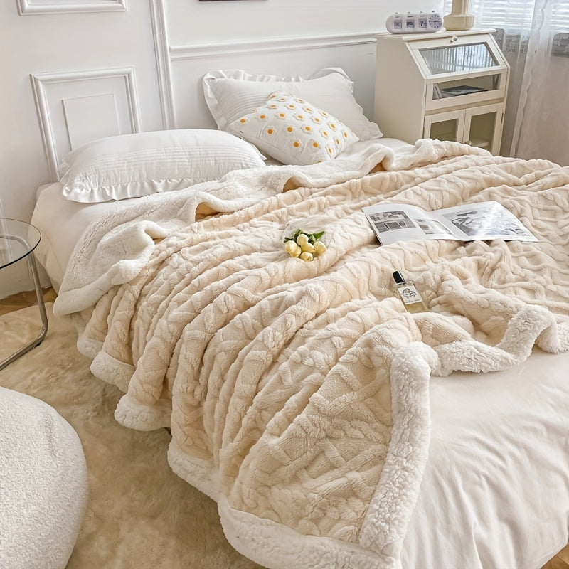 Jacquard Velvet Blanket – Double Layer Bed and Sofa Throw lifestyle product photo for bedroom