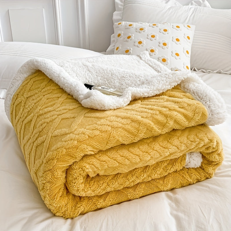 Jacquard Velvet Blanket – Double Layer Bed and Sofa Throw product detail photo for bedroom